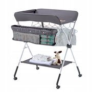 VEVOR FOLDABLE CHANGING TABLE WITH SIDE BASKET, 4-LEVEL HEIGHT ADJUSTABLE