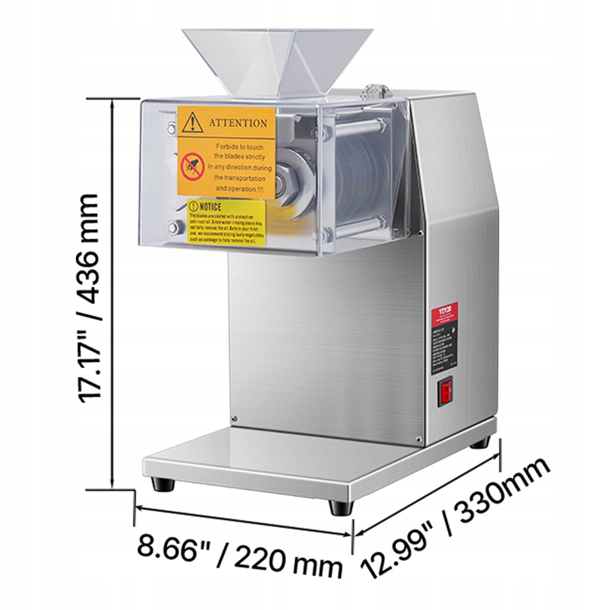 VEVOR 850W 250KG/H COMMERCIAL ELECTRIC MEAT SLICER ROBUST