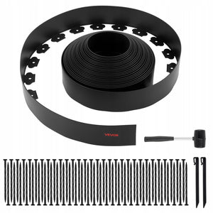 LAWN EDGING VEVOR 20M X 10CM PLASTIC GARDEN BORDER UV-RESISTANT