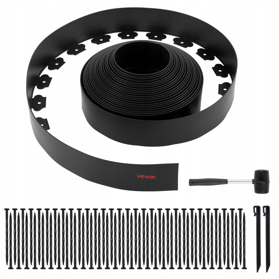 LAWN EDGING VEVOR 20M X 10CM PLASTIC GARDEN BORDER UV-RESISTANT