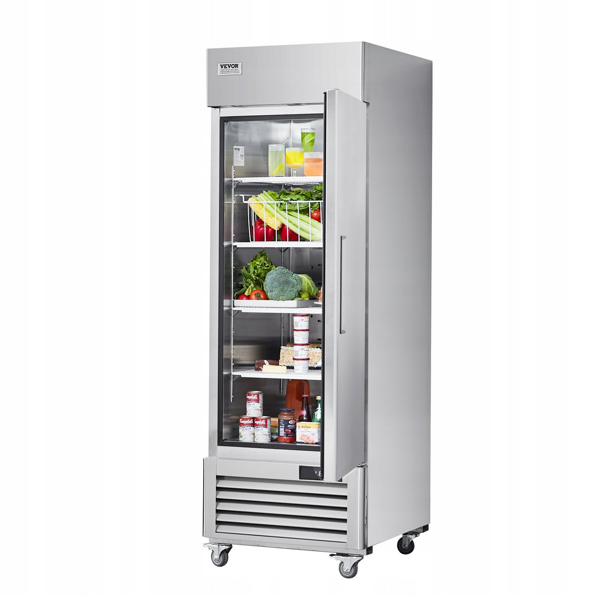 VEVOR 570L SINGLE DOOR COMMERCIAL REFRIGERATOR STAINLESS STEEL DIGITAL