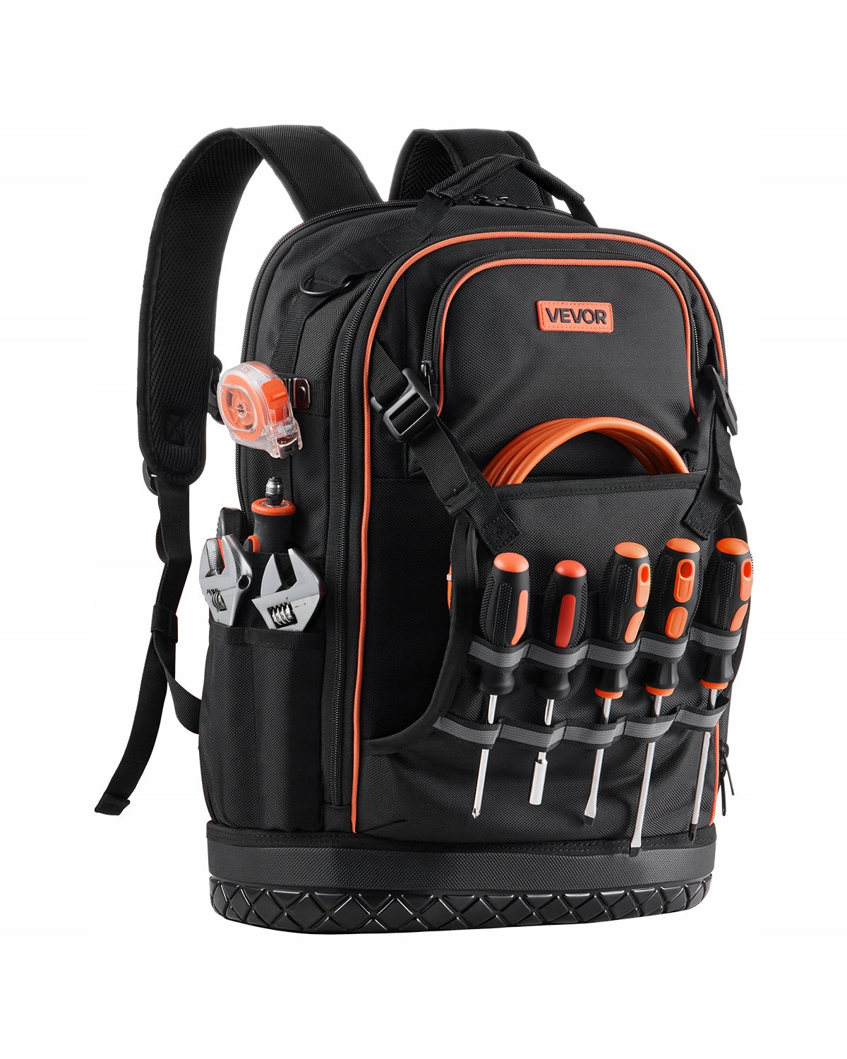 VEVOR TOOL BACKPACK 65 POCKETS HEAVY-DUTY TOOL ORGANIZER BLACK