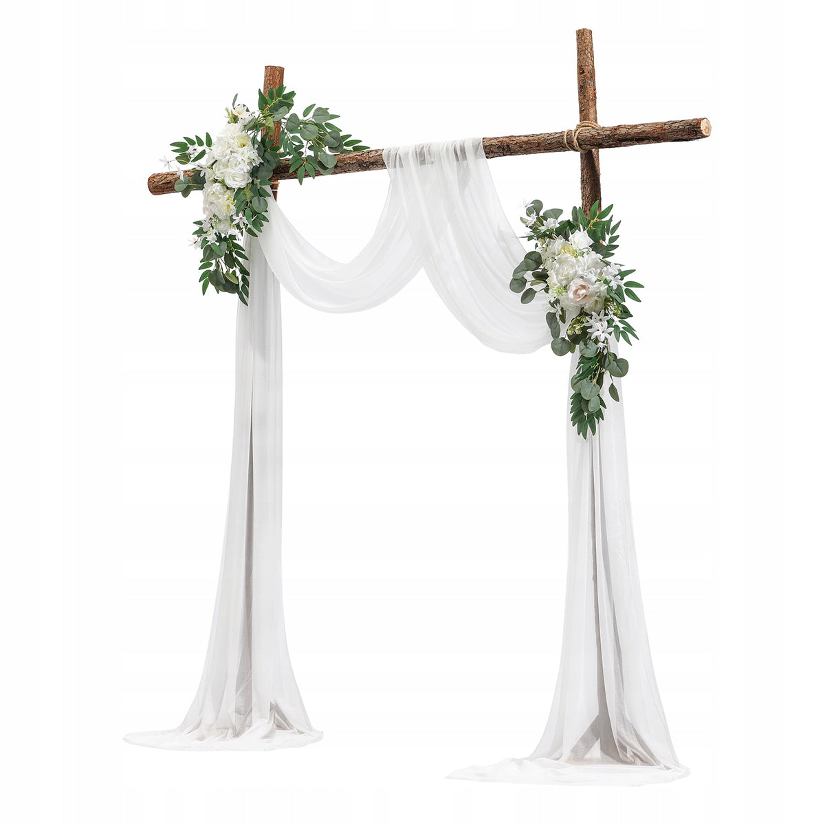 VEVOR Wedding Arch Flower Kit White Silk Flowers Drapes
