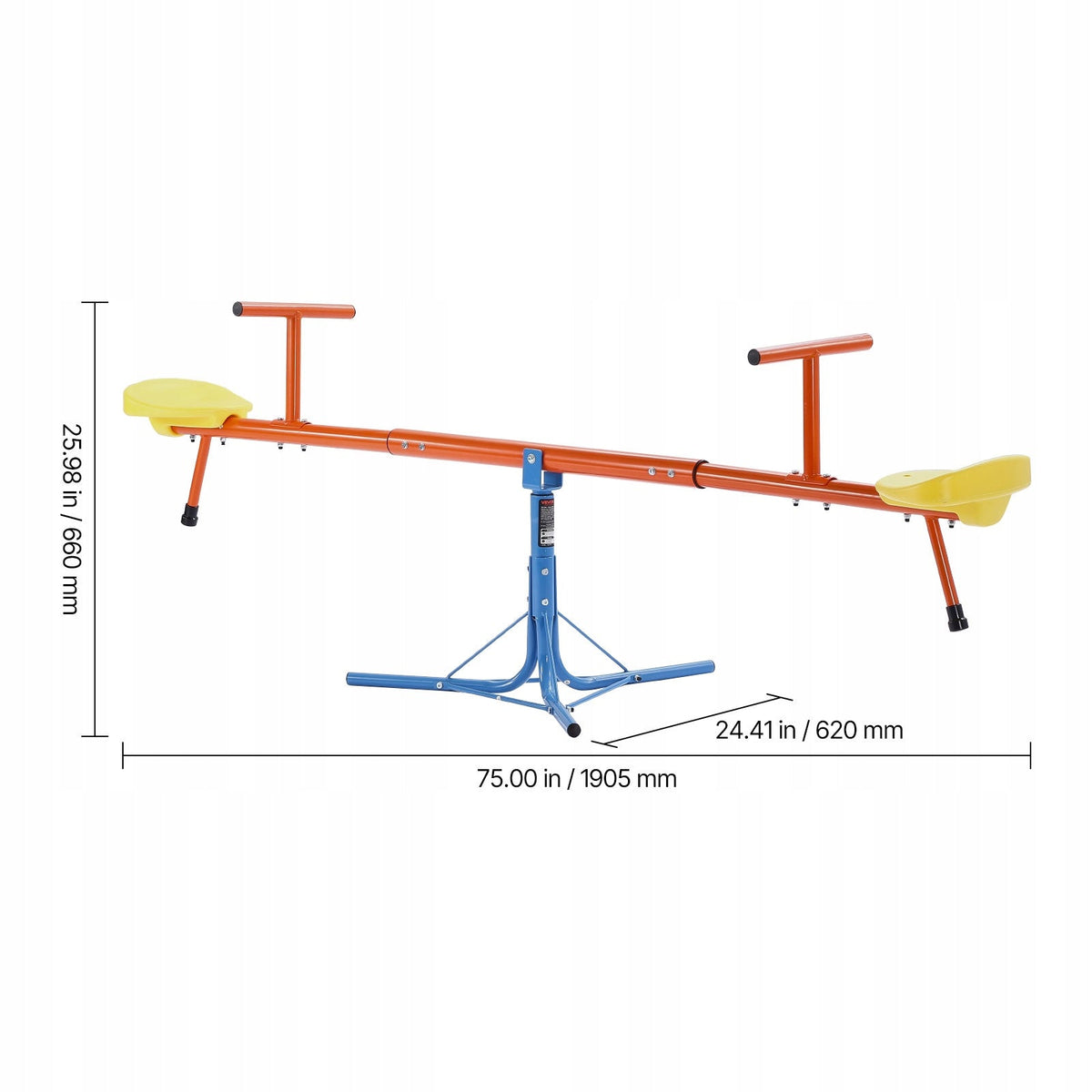 VEVOR KIDS' SWING 2 SEATS STRONG STEEL 360 ROTATION LOAD CAPACITY 45.4 KG