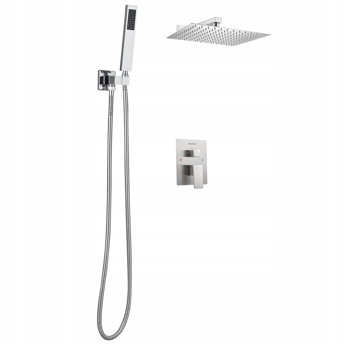 VEVOR PROFESSIONAL SHOWER FAUCET WITH 12-INCH SQUARE RAIN SHOWER HEAD