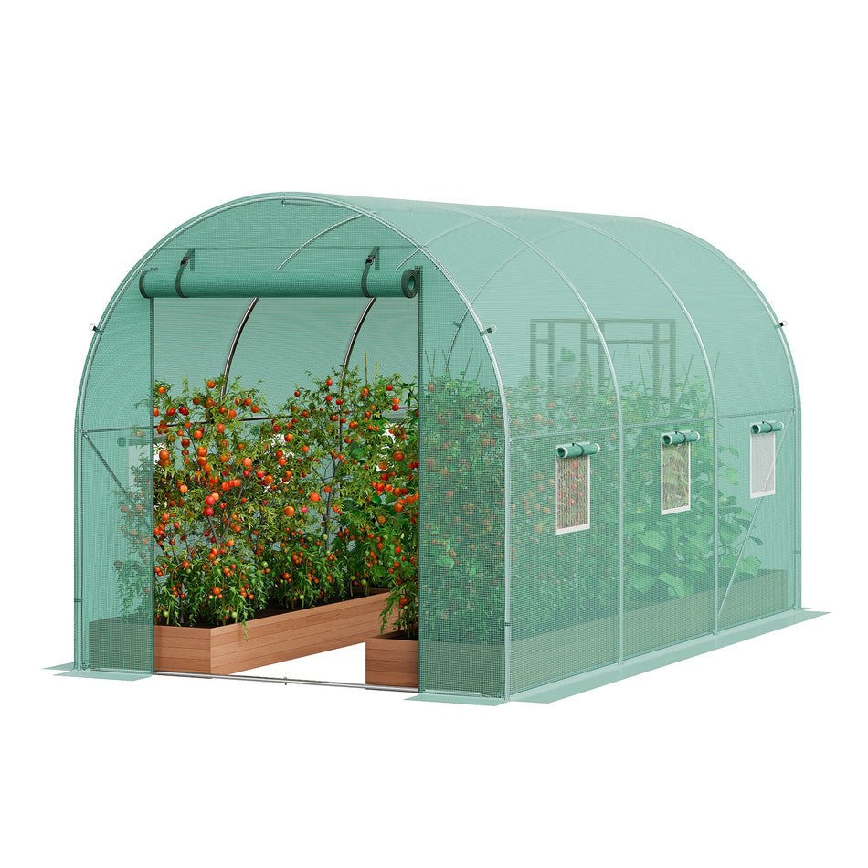 VEVOR PROFESSIONAL TUNNEL GREENHOUSE 3.4X1.9X1.9M GALVANIZED FRAME PE