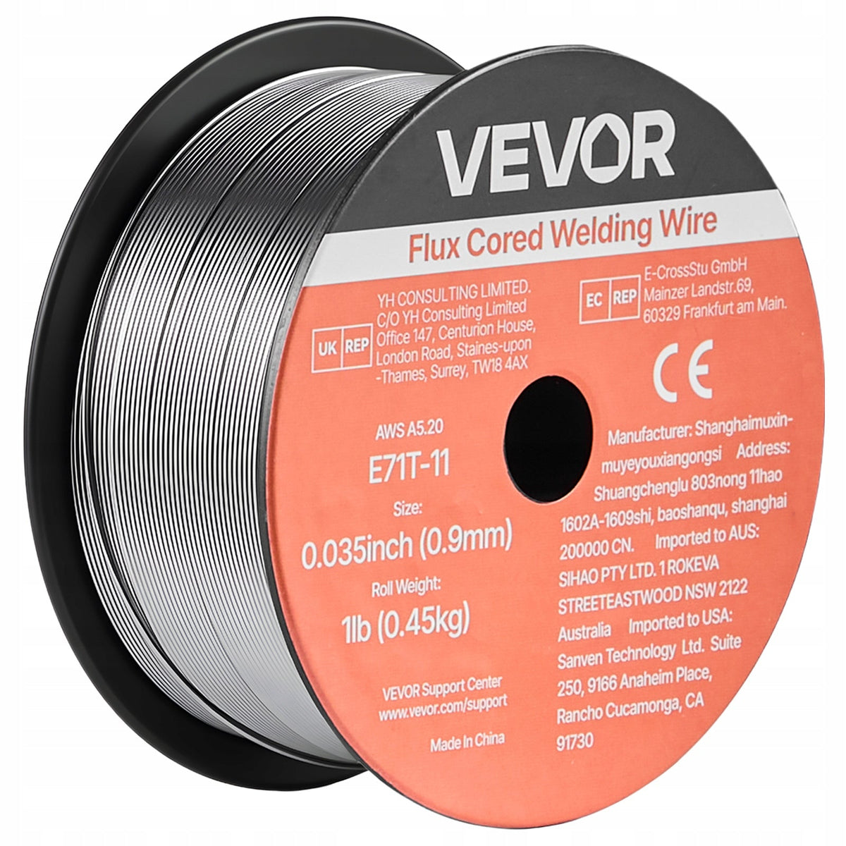 VEVOR FLUX CORED WIRE 0.9 MM E71T-11 FOR MIG WELDING 2 ROLLS GASLESS
