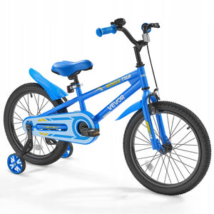 VEVOR 18 INCH BMX KIDS BIKE WITH TRAINING WHEELS BLUE STURDY