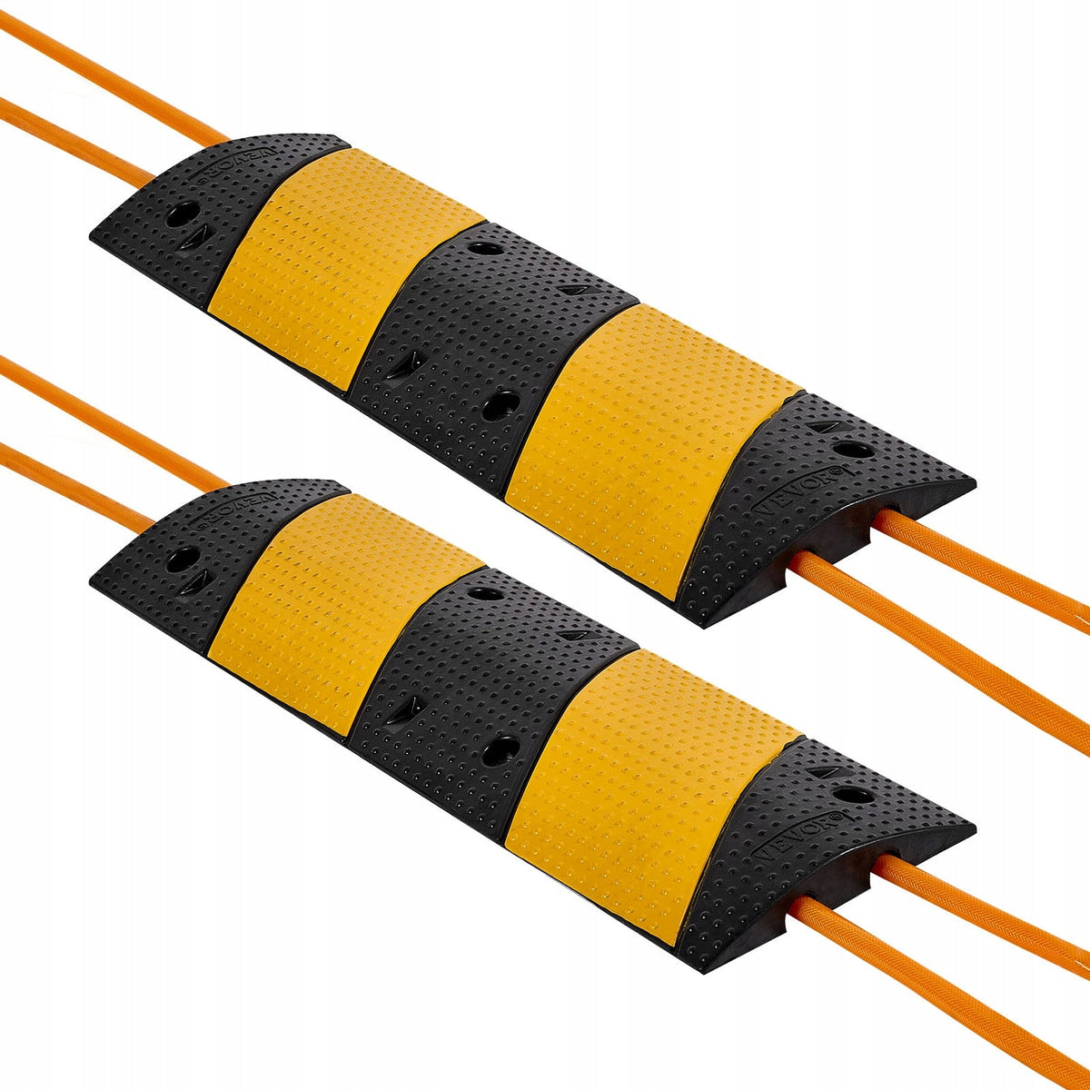 VEVOR CABLE PROTECTOR 100 CM 2-CHANNEL RUBBER CABLE RAMP HEAVY DUTY 9979