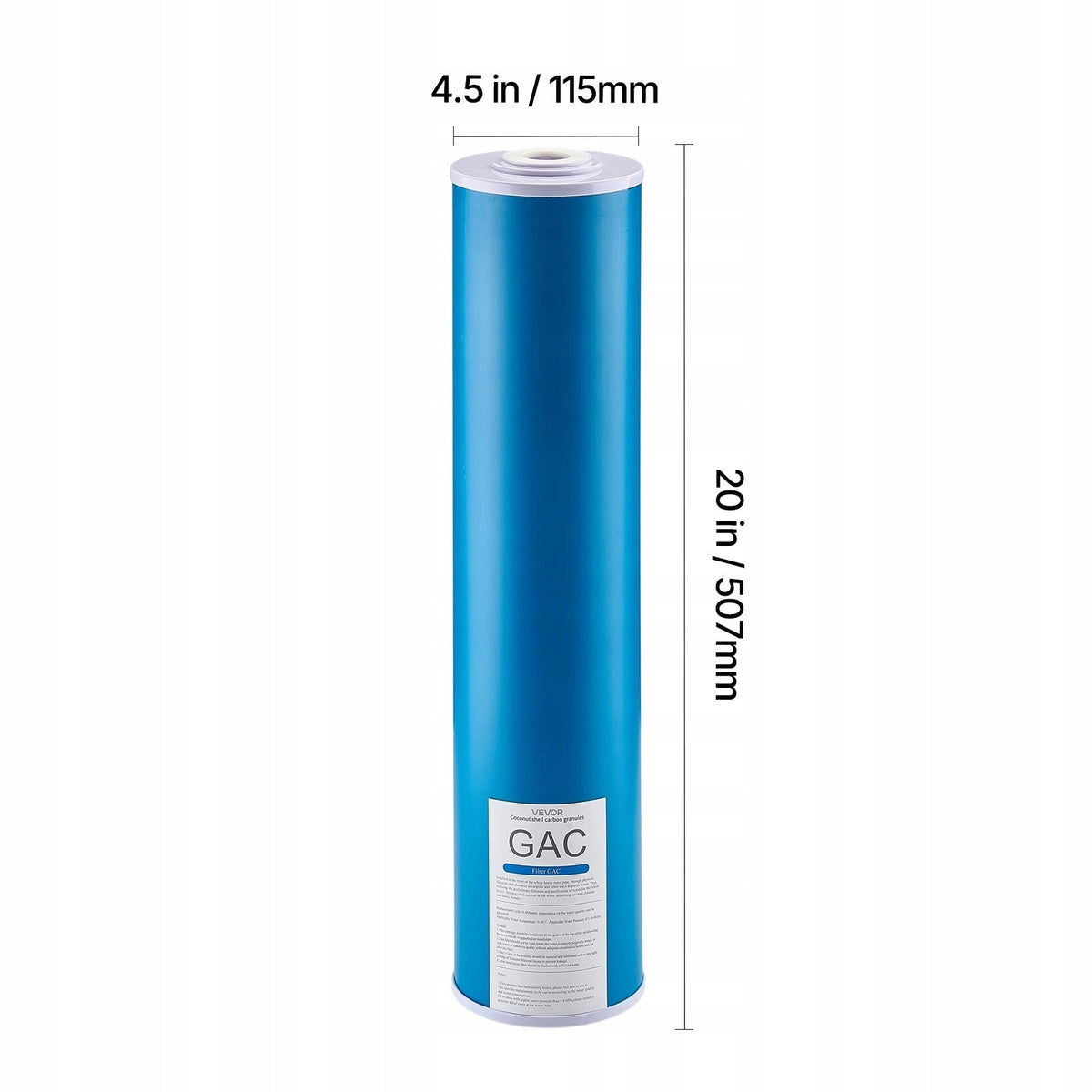 PREMIUM REPLACEMENT CARTRIDGE FOR VEVOR WATER FILTER 115X507MM GAC ACTIVATED CARBON