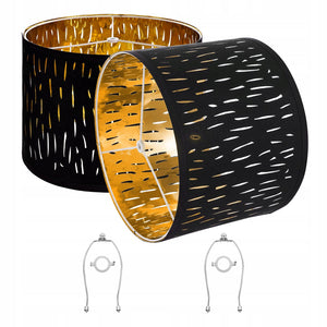 VEVOR PROFESSIONAL DRUM LAMPSHADE 33X33X25 CM 2 PCS BLACK GOLD STEEL
