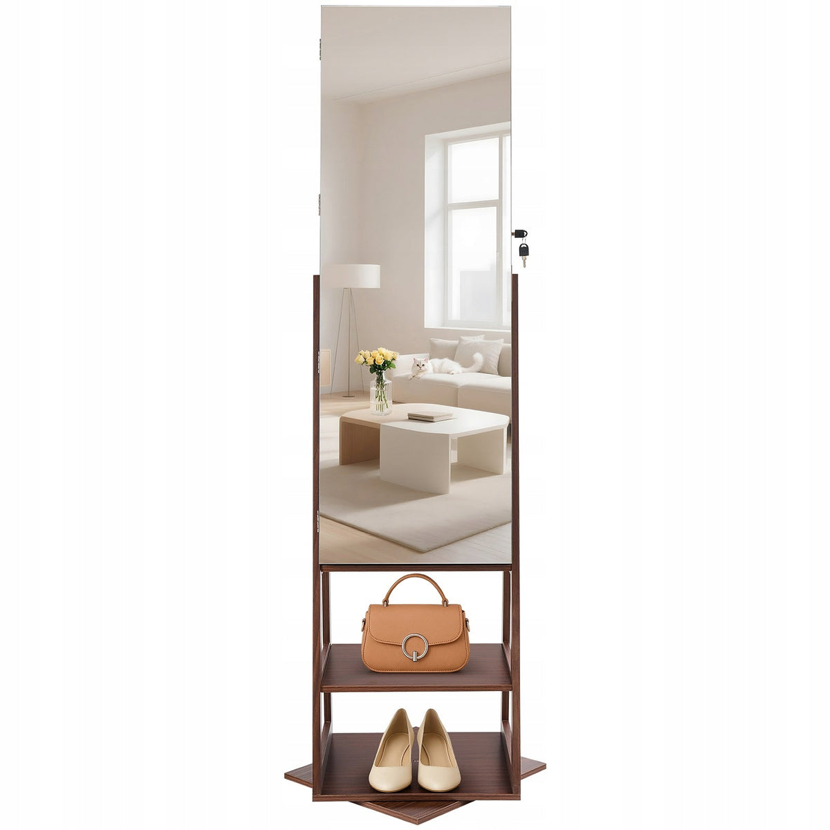 VEVOR 360 ROTATING JEWELRY CABINET WITH MIRROR 155 CM PREMIUM ORGANIZER