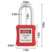 SET OF 10 RED VEVOR LOCKOUT TAGOUT SAFETY PADLOCKS