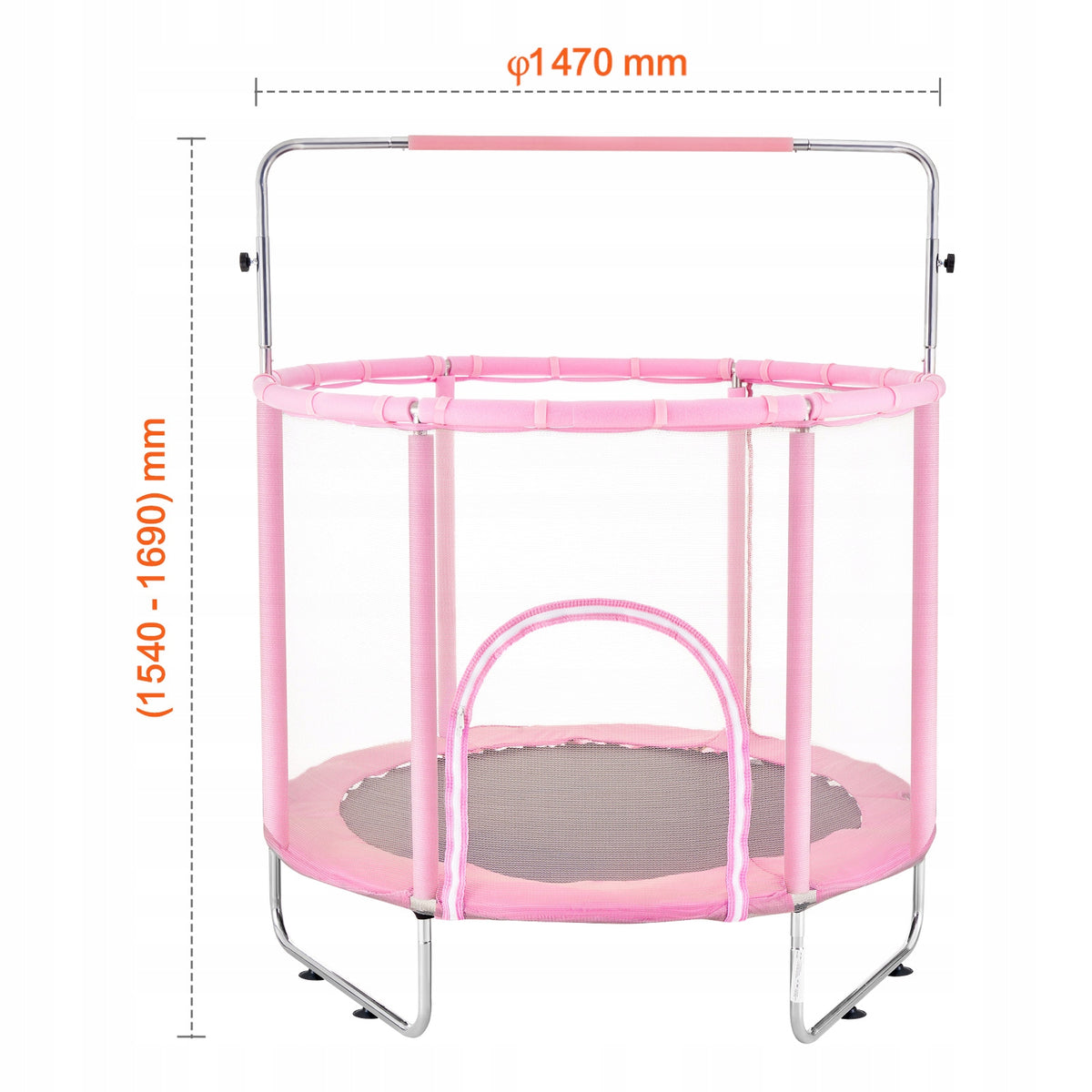VEVOR 147 CM MINI KIDS TRAMPOLINE WITH NET AND BASKETBALL HOOP ADJUSTABLE