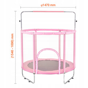 VEVOR 147 CM MINI KIDS TRAMPOLINE WITH NET AND BASKETBALL HOOP ADJUSTABLE