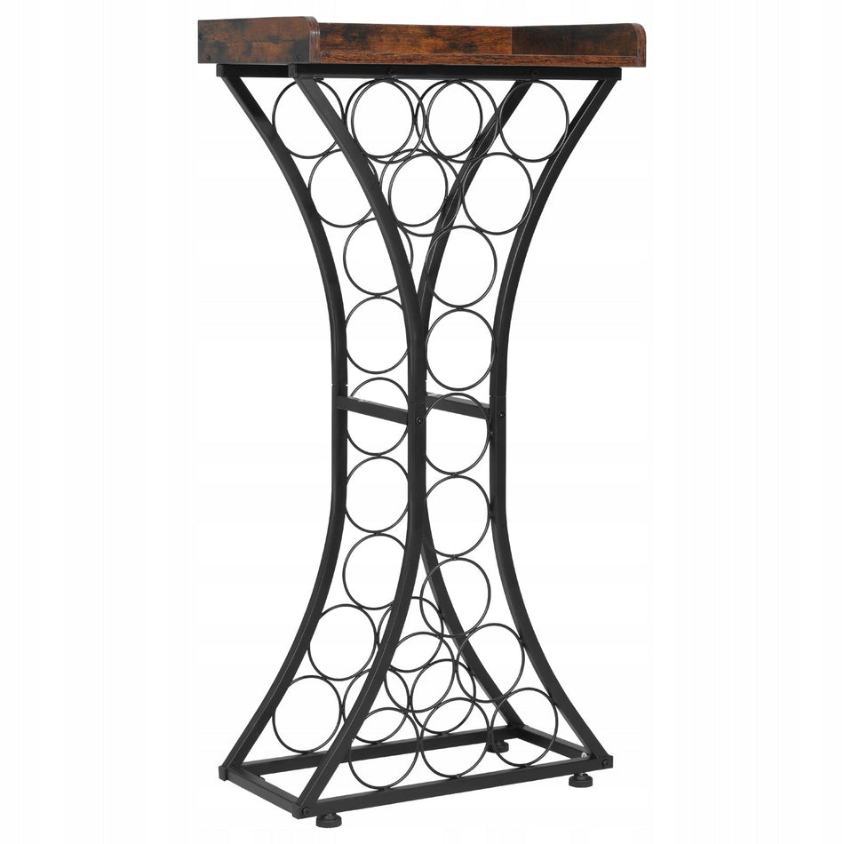 VEVOR WINE RACK FOR 15 BOTTLES FREESTANDING SOLID METAL WOOD