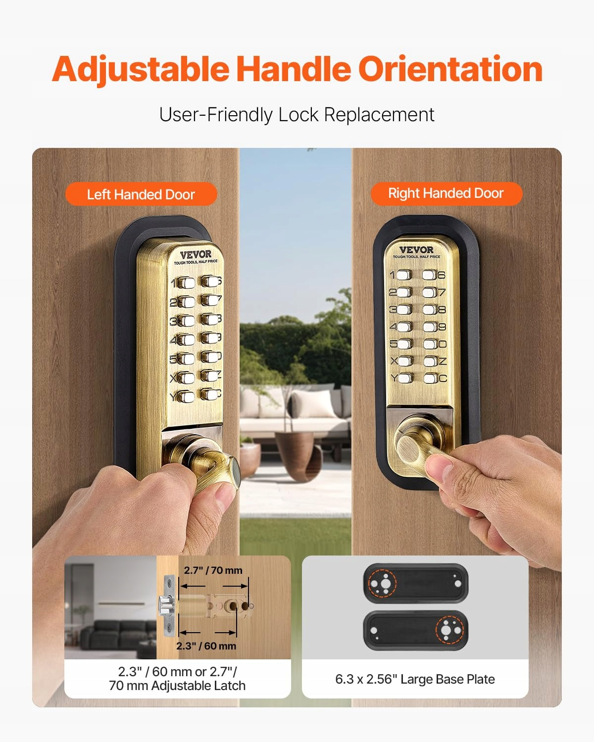 VEVOR MECHANICAL KEYLESS LOCK WITH DOUBLE-SIDED KEYPAD 14 KEYS