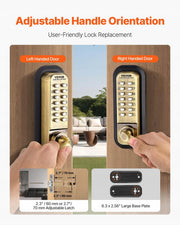 VEVOR MECHANICAL KEYLESS LOCK WITH DOUBLE-SIDED KEYPAD 14 KEYS