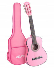 VEVOR 780 MM CLASSICAL GUITAR STARTER PACK PINK NYLON