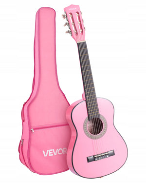 VEVOR 780 MM CLASSICAL GUITAR STARTER PACK PINK NYLON