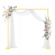 VEVOR 2.4X2.4M GOLD METAL SQUARE ARCH STAND STURDY FOR WEDDINGS