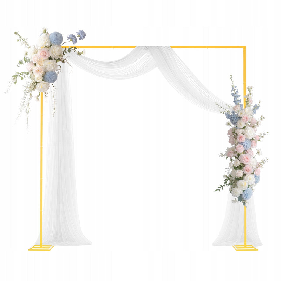 VEVOR 2.4X2.4M GOLD METAL SQUARE ARCH STAND STURDY FOR WEDDINGS