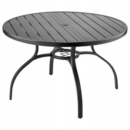 VEVOR GARDEN TABLE 120X72.5CM BLACK STRONG PATIO TABLE WITH HOLE FOR