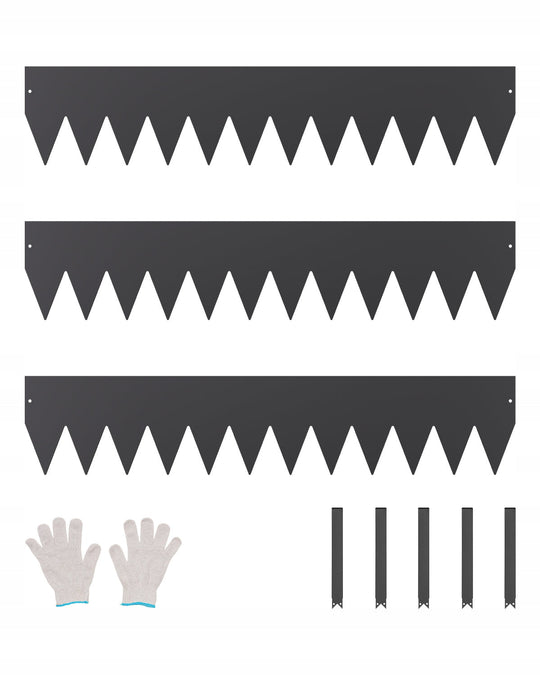 VEVOR METAL FLEXIBLE LAWN EDGING 1016X203X1.5MM 3 PIECES BLACK