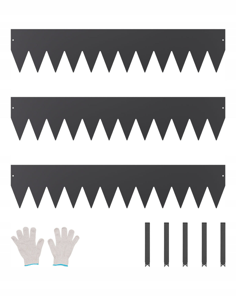 VEVOR METAL FLEXIBLE LAWN EDGING 1016X203X1.5MM 3 PIECES BLACK