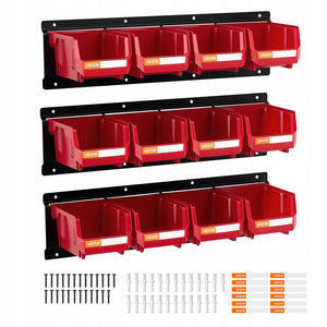 VEVOR STACKABLE WALL MOUNT BINS 12 PCS 137X105X75MM