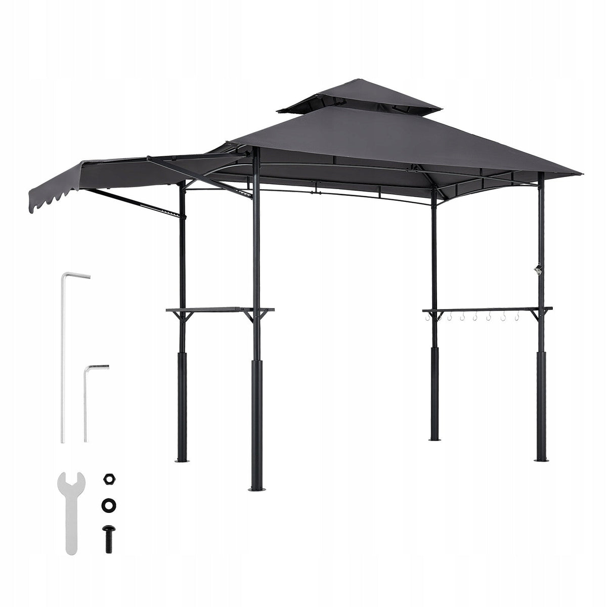 VEVOR BBQ GARDEN GAZEBO 2430X1500X2500 MM TWO-TIER BBQ SHELTER
