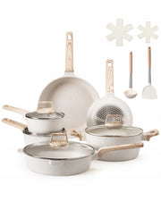 PREMIUM VEVOR 17-PIECE INDUCTION POT AND PAN SET WHITE