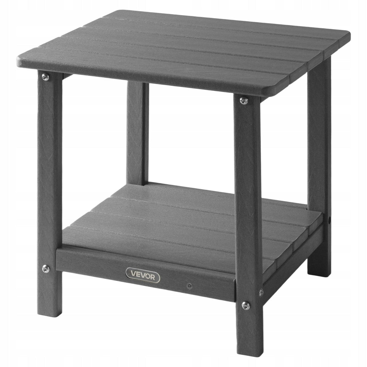 VEVOR HDPE Outdoor Side Table 45x38x44 cm Sturdy Grey