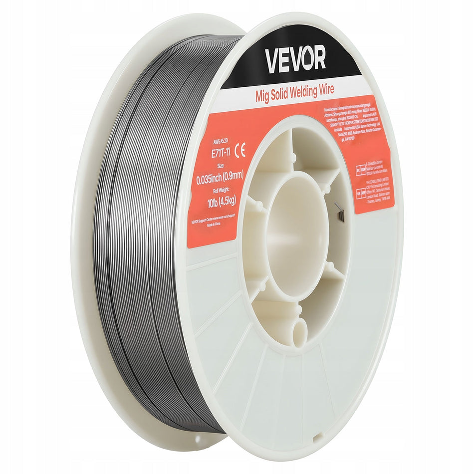 VEVOR 0.9MM E71T-11 FLUX CORE WIRE FOR GASLESS MIG WELDING 4.5KG STRONG