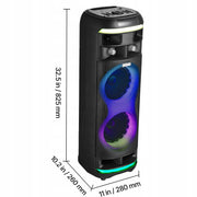 VEVOR 80W 20CM PORTABLE BLUETOOTH SPEAKER WITH 2 MICROPHONES LED TWS 5.1
