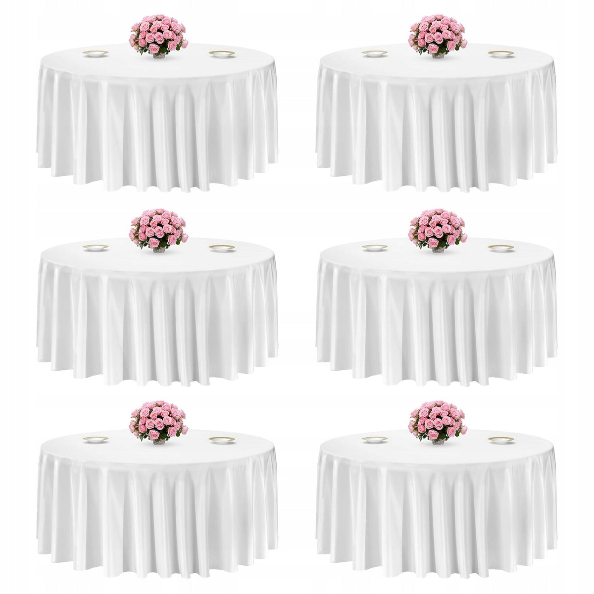 VEVOR 6 PCS ROUND TABLECLOTHS 3352 MM POLYESTER STRONG WRINKLE-FREE