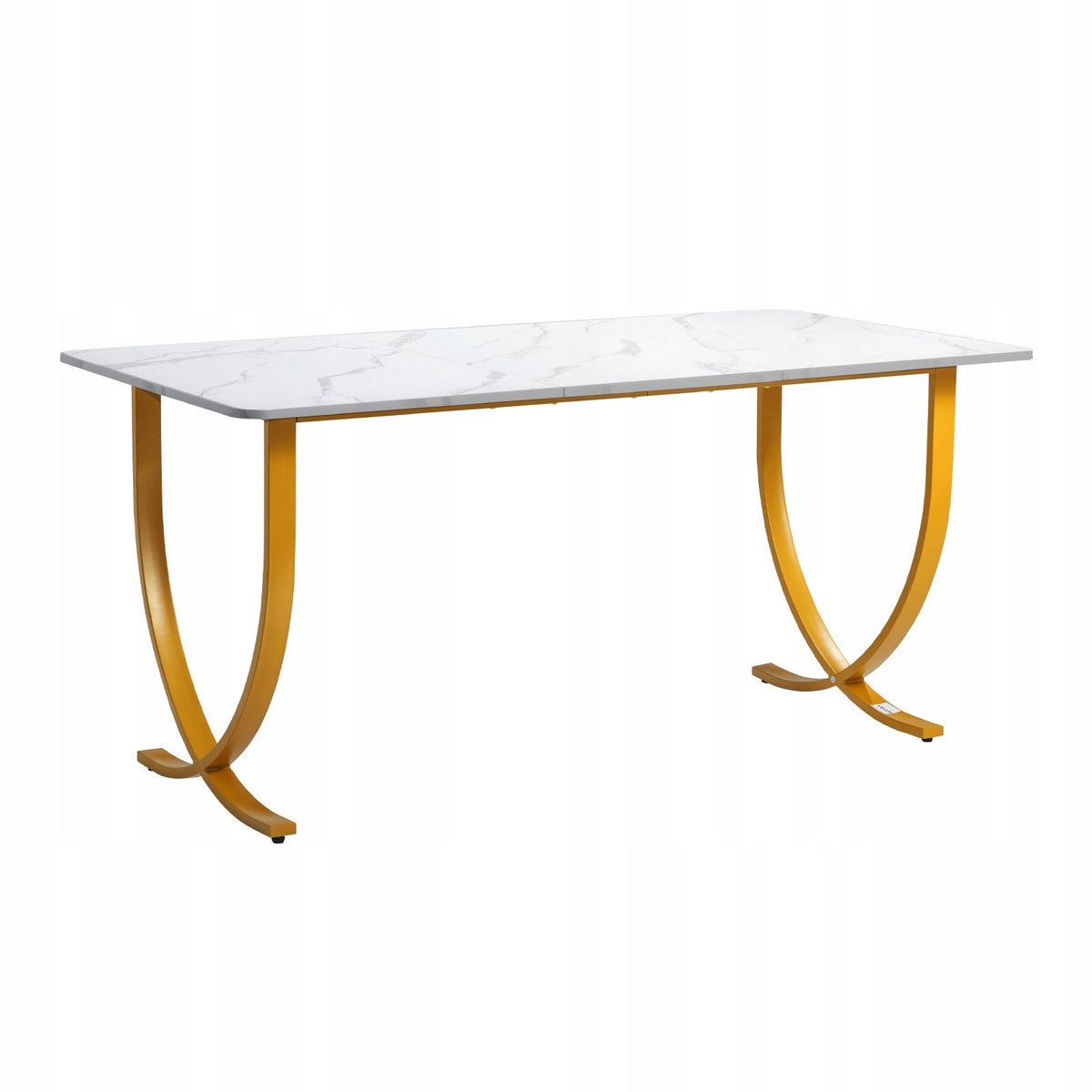 VEVOR COMPUTER DESK 160X80 CM MODERN WHITE AND GOLD WORK TABLE