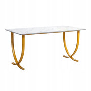 VEVOR COMPUTER DESK 160X80 CM MODERN WHITE AND GOLD WORK TABLE