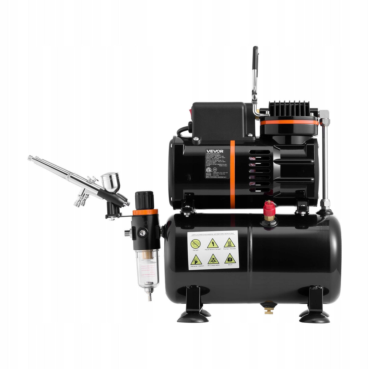 VEVOR 1.6 HP AIRBRUSH KIT COMPLETE 3 GUNS COMPRESSOR PAINT TANK