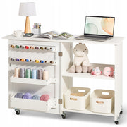 VEVOR FOLDING SEWING TABLE MULTIFUNCTIONAL MACHINE TABLE WITH WHEELS