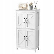 VEVOR WOODEN BATHROOM CABINET 4 SHELVES 4 DOORS WHITE ADJUSTABLE PREMIUM