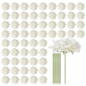 VEVOR PREMIUM ARTIFICIAL HYDRANGEA FLOWERS 105 PCS WHITE SILK DIY STEMS