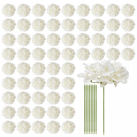 VEVOR PREMIUM ARTIFICIAL HYDRANGEA FLOWERS 105 PCS WHITE SILK DIY STEMS