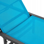 VEVOR GARDEN LOUNGER ALUMINUM SUN LOUNGER WITH 5 ADJUSTMENTS FOLDABLE BLUE
