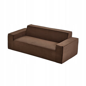 VEVOR MODERN CORDUROY SOFA 211 CM STRONG DEEP SEATING BROWN