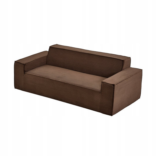 VEVOR MODERN CORDUROY SOFA 211 CM STRONG DEEP SEATING BROWN