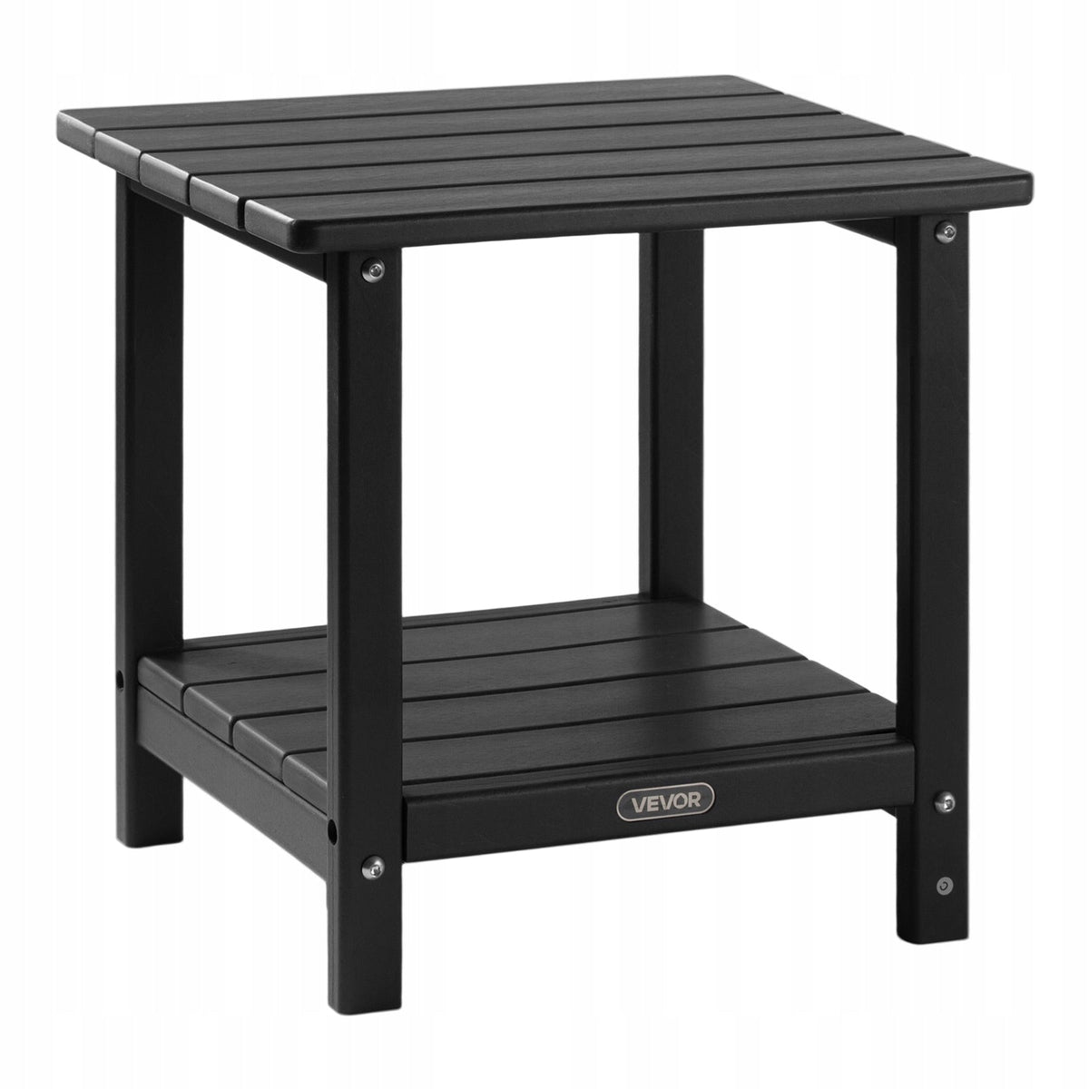 VEVOR STOLIK BOCZNY OGRODOWY Z TWORZYWA HDPE 45X38X44 CM SOLIDNY SZARY – Czarny 3