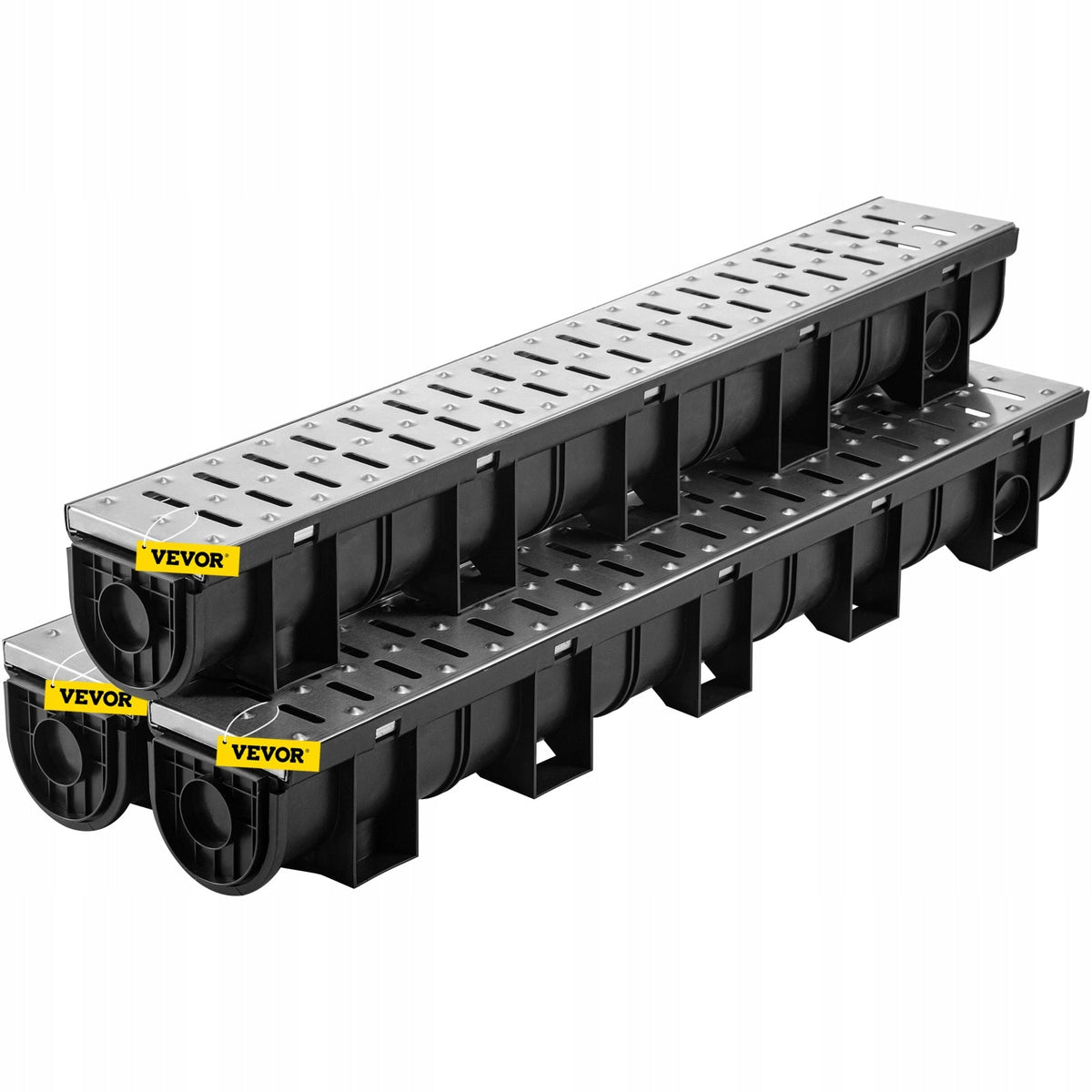 VEVOR DRAINAGE CHANNEL SET 3 PCS HDPE STAINLESS STEEL A15