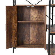 STURDY VEVOR 6-TIER CORNER SHELF WITH DOORS, METAL AND MDF, 180 CM