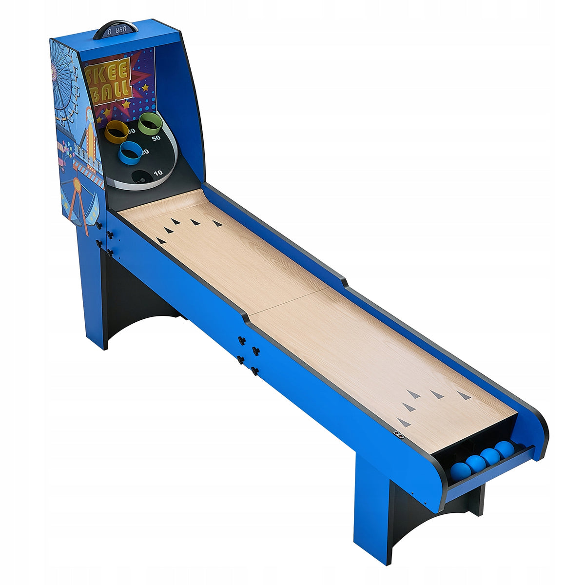VEVOR 8 FT ROLL AND SCORE CLASSIC ARCADE GAME TABLE WITH ELECTRONIC SCORER